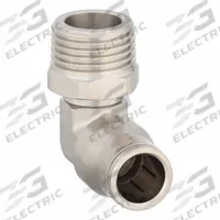 LEGRIS Push-Fit Elbow Fitting: 12 mm OD x 1/2 in Pipe Size, Push-to-Connect x MBSPT, Brass, Silver (MPN 3609 12 21). Key specifications — Brand: LEGRIS; Thread Size A: 1/2".