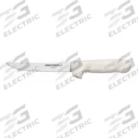 DEXTER RUSSELL Boning Knife: Wide, 11 in Overall Lg, Steel Blade, Sanitary Polypropylene Handle (MPN 01523). Key specifications — Sub-brand: Sani-Safe; Brand: DEXTER RUSSELL; Blade Material: Steel; Blade Type: Wide; Handle Color: White; Handle Material: Sanitary Polypropylene; Knife Type: Boning Knife; NSF Certified: Yes.