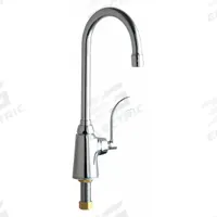 CHICAGO FAUCETS Gooseneck Bar Faucet: 350, Single-Post, Deck, Cast Brass, 1.5 gpm Flow Rate (MPN 350-E35-317XKABCP). Key specifications — Brand: CHICAGO FAUCETS.