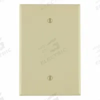 LEVITON Wall Plate: Blank, 1 Gang, Ivory, Jumbo Size (MPN 86114). Key specifications — Brand: LEVITON; Material: Plastic.