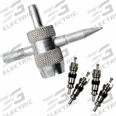 SLIME 4-way Valve Tool: 4-Way Valve Tool, Metal, 1 1/2 in Overall Lg - Tire Valve Tools