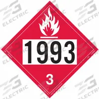 LABELMASTER Flammable Liquid Placard: 1993, 10 3/4 in x 10 3/4 in, 10 3/4 in Label Ht, Vinyl, 25 PK (MPN ZEZ21993). Key specifications — Brand: LABELMASTER; Message: 1993.