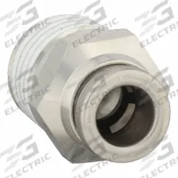 SMC Push-Fit Adapter Fitting: 1/4 in OD x 1/4 in OD Size, Push-to-Connect x MNPT, Stainless Steel (MPN KQG2H07-N02S). Key specifications — Brand: SMC; Thread Size A: 1/4".