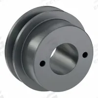 APPROVED VENDOR V-Belt Pulley: BK34, 1 Groove, 3.55 in OD, Bushed Bore, H/QT, Cast Iron (MPN BK34H). Key specifications — Pulley Industry Number: BK34; Pitch Diameter: 2.8 in (4L, A); For Belt Section (broad, with similar types): 5L, B, or BX.