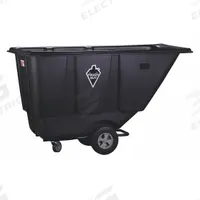 TOUGH GUY Tilt Truck: 13.5 cu ft, 300 lb, 60 in L x 30 in W x 42 1/2 in H, Black, No Handle (MPN 21VK39). Key specifications — Color: Black; Brand: TOUGH GUY; Caster/Wheel Configuration: (2) Axle-Mounted.