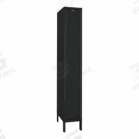 HALLOWELL Locker: 12 in x 12 in x 78 in, Louvered, 1 Tiers, 1 Units Wide, 8-Digit Code/Key, Black (MPN UEL1228-1A-ME). Key specifications — Brand: HALLOWELL; Locker Color: Black; Lock Type: 8-Digit Code/Key; Door Type: Louvered; Locker Material: Steel; Assembled: Unassembled; Number Plate Included: Yes.