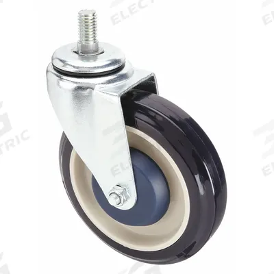 APPROVED VENDOR Stem Caster: Swivel, 5 in Wheel Dia., 1 1/4 in Wheel Wd, Polyurethane - Threaded Stem Casters for Shopping Carts
