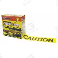 APPROVED VENDOR Barricade Tape: 1,000 ft Lg, 3 in Wd, Caution Legend, Polyethylene, Yellow Color (MPN 14090). Key specifications — attr981695: Caution; attr981696: Black; attr377522: APPROVED VENDOR.