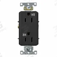 LEVITON Decora Plus Duplex Receptacle Outlet: Duplex, 5-15, Black, 125V AC, 15 A, 2 Pole / 3 Wire (MPN WTD15-E)