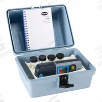 HACH Pocket Colorimeter: Chlorine Dioxide, 528 nm Wavelengths, 0.05 mg/L, 2.5 Range - Max (ppm), LED (MPN LPV445.97.51110). Key specifications — Resolution: 0.05 mg/L; Light Source: LED; Brand: HACH; Includes: Batteries; Display Type: Digital; Test Parameters: Chlorine Dioxide.