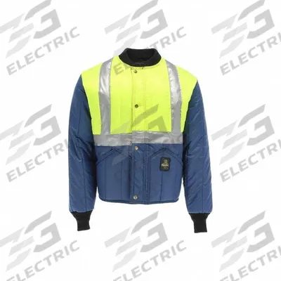 REFRIGIWEAR Jacket: Jacket, Men's, L, Lime/Navy, Regular, Insulated for Cold Conditions - Men's Jackets & Coats