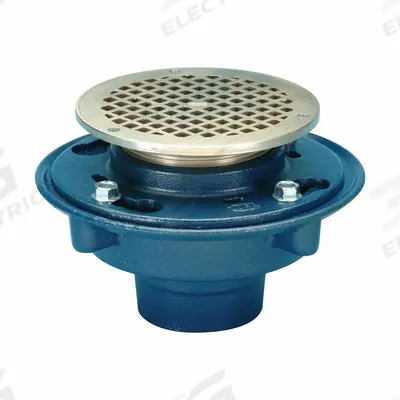 ZURN Floor Drain: 8 3/8 in Overall Dia, 6 in Grate Size, 3 in Nominal Pipe Size - General Purpose Floor Drains