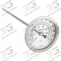 APPROVED VENDOR Dial Thermometer: 0°F to 250°F /-20°C to 120°C, 9 in Stem Lg, 5 in Dial Dia (MPN 1NGF2). Key specifications — Accuracy: ±1 % @ 41 to 200 °F, ±1.5 % Otherwise; Brand: APPROVED VENDOR.