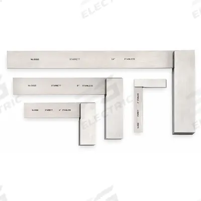 STARRETT Precision Steel Square: 90° Angle, Stainless Steel - Machinist Precision Steel Square Sets