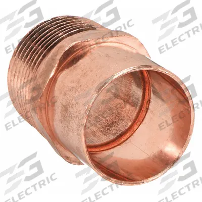 NIBCO Sweat Fitting Adapter: 1 1/4 in CTS x 1 1/4 in Pipe, Cup x MNPT - Wrot Copper Tube Fittings