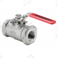 KECKLEY Manual Two-Way Ball Valve: 1 1/2 in, 316 Stainless Steel, Straight, FNPT x FNPT, One-Piece (MPN BVS6THFSSPGSL-150). Key specifications — Brand: KECKLEY; Handle: Locking Lever.