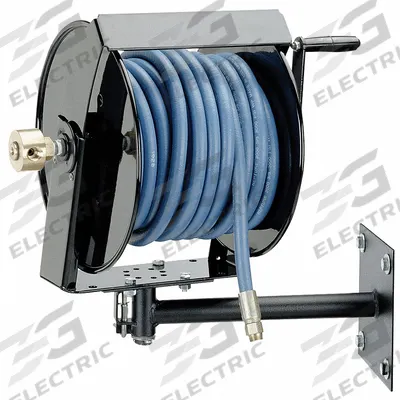 COXREELS Hand Crank Hose Reel: 100 ft (3/8 in I.D.), 12 in L x 19 in W x 13 1/2 in H - Swivel-Mount Hand-Crank Hose Reels