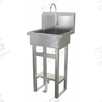 SANI-LAV Hand Sink: 43 1/2 in Overall Ht, 17 in Bowl Lg, 7 in Bowl Dp, 2 gpm Flow Rate, 16 ga (MPN 7251). Key specifications — Includes Side Splash: Side Splash Not Included; Brand: SANI-LAV.