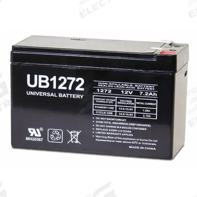 APPROVED VENDOR Sealed Lead Acid Battery: 12V DC, 7.2 Ah Capacity, 3.78 in Ht, 2.58 in Wd - AGM Sealed Lead Acid Batteries