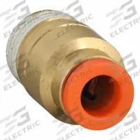 SMC Push-Fit Adapter Fitting: 3/16 in OD x 1/8 in Pipe Size, Push-to-Connect x MNPT, Brass, White (MPN KQ2S05-34AS). Key specifications — Brand: SMC; Thread Size A: 1/8".