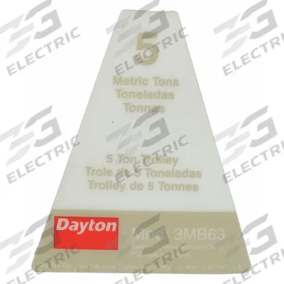 DAYTON Name Plate: For 3MB63 - GGS Material Handling Parts