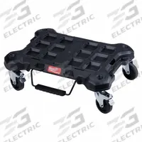 MILWAUKEE PACKOUT Tool Box Dolly: Black, 24 7/16 in W x 13 3/16 in H x 18 15/16 in D (MPN 48-22-8410). Key specifications — attr1117293: MILWAUKEE; attr1117309: Compatible with PACKOUT™ Components; attr1117332: Swivel; attr1117383: Black.