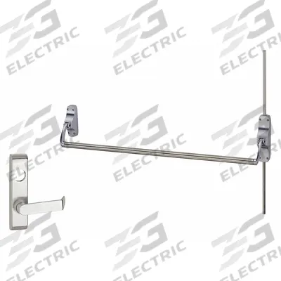 VON DUPRIN Surface Vertical Rod: 44 in Max Door Wd - Surface Vertical Rod Push Bars