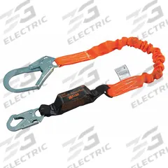 MILLER BY PIP Shock-Absorbing Lanyard: Shock Pack, Steel Rebar Hook, Steel Snap Hook, 1 Legs, Orange (MPN T6112SS/6FTAF). Key specifications — Brand: MILLER BY PIP; Color: Orange; Visual Load Indicator: No; Shock-Absorbing Lanyard Material: Polyester.