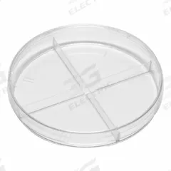 Petri Dish: 99.82 mm Dia, 14.99 mm Overall Ht, No Surface Treatment, (4) Compartments, Polystyrene (MPN 322778). Key specifications — Includes: (4) Compartments; Material: Polystyrene; Brand: QORPAK; Surface Type: No Surface Treatment.