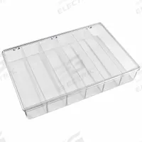 FLAMBEAU Compartment Box: 8 3/4 in x 13 in x 2 7/8 in, Clear, Not Electrostatic Discharge Conductive (MPN 6674KC). Key specifications — ESD Conductive: Not Electrostatic Discharge Conductive; Color: Clear; Compartment WxD: 2-1/16 in x 2-1/8 in; Brand: FLAMBEAU; Material: Plastic.