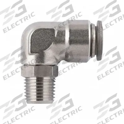 AIGNEP USA Push-Fit Elbow Fitting: 10 mm OD x 1/4 in Pipe Size - Stainless Steel Tube Fittings