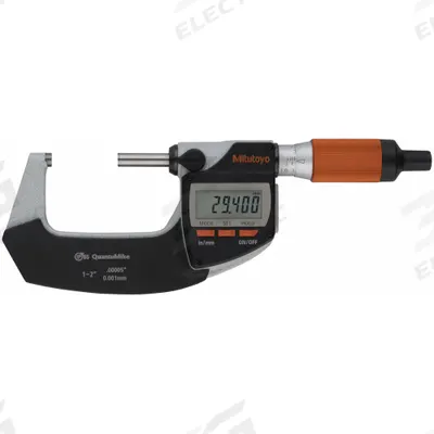 MITUTOYO Digital Outside Micrometer: 1 in to 2 in /25 mm to 50 mm, Inch/Metric - Micrometers with SPC Output for Harsh Environments