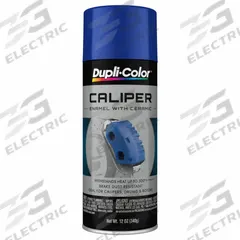 DUPLI-COLOR Automotive Paint: Brake Calipers/Drums/Rotors, Water, Ceramic, Metal, Smooth, No Texture (MPN EBCP10400). Key specifications — Color: Blue; Coverage Area: 12 to 15 sq ft; Compatible Surface Material: Metal; Finish Texture: No Texture; Sheen: Gloss; Surface Texture: Smooth; Brand: DUPLI-COLOR.