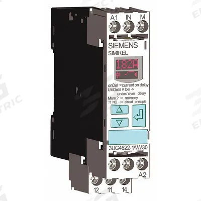 Siemens Digital Monitoring Relay: DIN-Rail Mounted, 15 A Current Rating, 24V AC/DC - DIN-Rail Mounted Relays