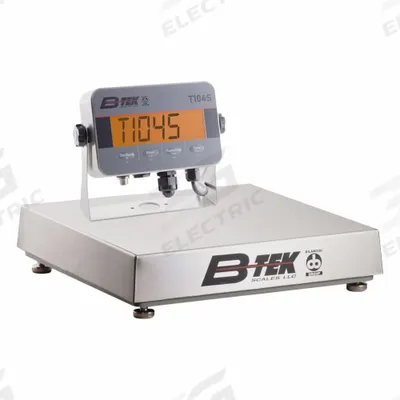 B-TEK Industrial Bench Scale: 12 in x 12 in, IP66, Corded Remote - Bench Scales with Remote Indicator