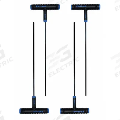 EKLIND Hex Key: 1 Ball Ends, 8 mm Tip Size, Metric, Long, Alloy Steel, Black Oxide - T-Shaped Hex Keys