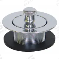 KISSLER Drain Stopper: Brass, Brass, 1 5/8 in Overall Dia, Lift and Turn, 1 5/8 in Fits Drain Size (MPN 58-7160). Key specifications — Color: Silver; Includes: Gasket; Material: Brass.
