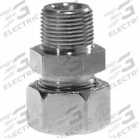 ERMETO Compression Fitting Adapter: 15 mm OD Size, 1/2-14 Thread Size, NPTF, Steel (MPN GE15L1/2NPTCFX). Key specifications — Brand: ERMETO; Series: Ermeto DIN.