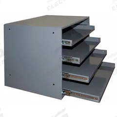 Sliding Drawer Cabinet Frame: 20 3/8 in x 15 3/4 in x 14 7/8 in, For 4 Drawers, Gray, Bearing (MPN 303B-15.75-95). Key specifications — Cabinet Color: Gray; Stackable: Yes; Brand: DURHAM MFG.