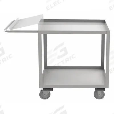 DURHAM MFG Utility Cart: 1,200 lb, 2 Shelves, 51 in L x 18 in W x 39 in H Overall Dim - Corrosion-Resistant Order-Picking Utility Carts with Lipped Metal Shelves
