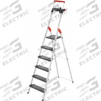 HAILO Platform Stepladder: 8 ft Ladder Size, Aluminum, 330 lb Load Capacity, 17 lb Wt (MPN 8050-627). Key specifications — Brand: HAILO; Included Features: Plastic Top with Storage.
