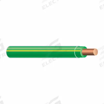 SOUTHWIRE Wire: Copper, 10 AWG, 1 Conductors, Solid, Green/Yellow, 500 ft Lg - Copper THHN/THWN Building Wires