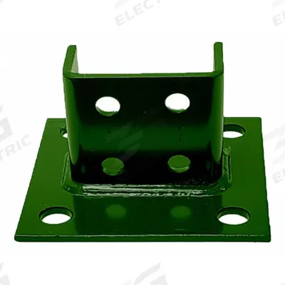 VAST Strut Channel Fitting: 1 5/8 in x 3 1/4 in For Strut Channel Size, Green Coated - Post Bases for Double Channels