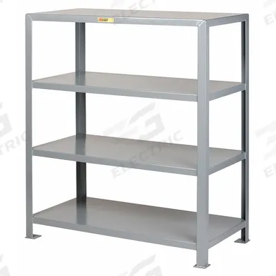 LITTLE GIANT Metal Shelving: Heavy-Duty, Standalone, 30 in x 18 in, 72 in Overall Ht - Heavy-Duty Fixed Open Welded Shelving