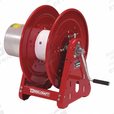 REELCRAFT Arc Welding Cable Reel: 400 A Current (Max), 2 AWG to 2/0 AWG - Hand-Crank Welding Cable Reels