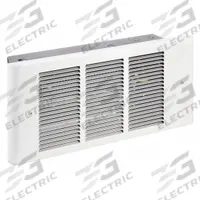 DAYTON Recessed Electric Wall-Mount Heater: 375 W/750 W/1125 W/1500 W/500 W/1000 W/1500 W/2000 W (MPN 3UG17). Key specifications — Grille Color: White; Programming Capability: Non-Programmable; Wattage Output: 500 W/1000 W/1500 W/2000 W; Voltage, Phase: 208/240V AC, 1-phase; Rough-In Dimensions - H x W x D: 6-3/4 in x 14 in x 4-1/2 in; Nominal Voltage - HVAC: 208V AC; Brand: DAYTON; Phase: Single.