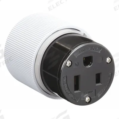 BRYANT Straight Blade Connector: 6-50R, 250V AC, 50 A, 2 Pole, 3 Wire, Gray (MPN 9650NC) - General Purpose Connectors