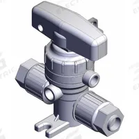 SMC Chemical Liquid Valve: 1/2 in, PFA, Compression x Compression, 0.5 MPa Max Pressure (CWP), PTFE (MPN LVQH40-Z13-1). Key specifications — Diaphragm Material: PTFE; Brand: SMC; Standards: UL.