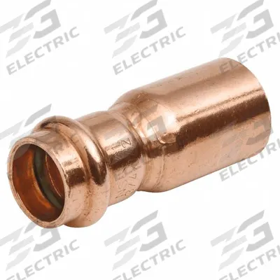NIBCO Press Reducer Fitting: Straight, 3 in CTS x 1 1/4 in CTS size, Press-fit x FTG - Plumbing Copper & Bronze Press Tube Fittings