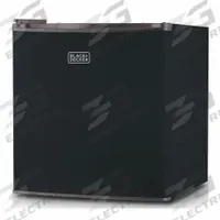 BLACK & DECKER Refrigerator: Black, 1.7 cu ft Total Capacity, 1 Shelves, Energy Star Certified (MPN BCRK17B). Key specifications — Includes Ice Maker: No; Color: Black; Defrost: Manual; Energy Star Certified: Yes; Door Style: Glass; Brand: BLACK & DECKER.